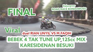 Panas Rian unyil vs Faqih FINAL Bebek 4tak tuneup 125cc mix karesidenan besuki | roadrace bondowoso