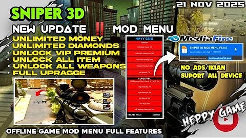 SNIPER 3D MOD MENU UNLIMITED AMMO UNLOCK ALL WEAPONS NEW UPDATE!! 21 NOV 2025