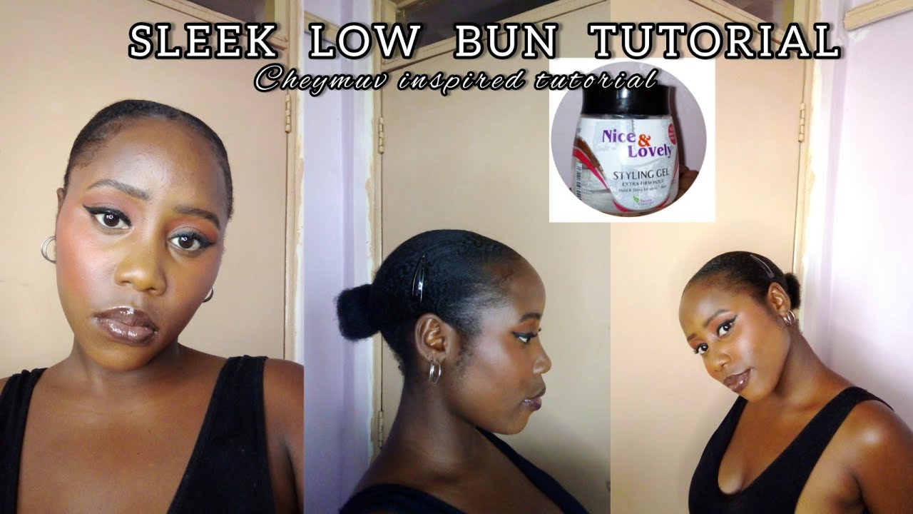 Sleek Low Bun Tutorial on type 4 hair.  [inspired by Cheymuv]