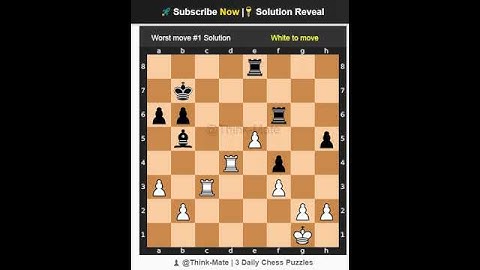 Worst Move #1 One wrong move by White… and it’s instant checkmate! #chess  #games #puzzle