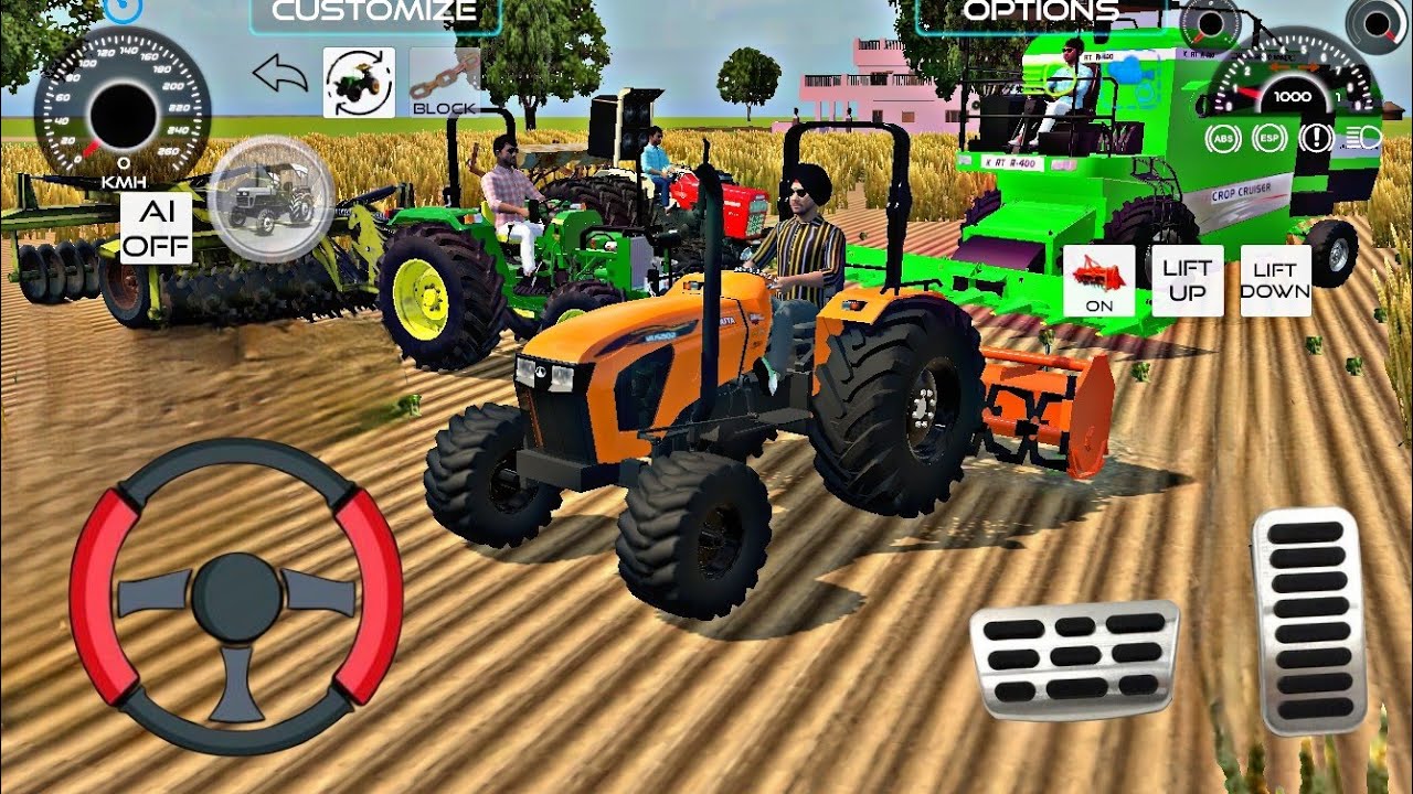 Farming simulator game cuteer tractor 🚜 wheat Farming 🌴🌾 #tractordriving #gaming #farming #newgame 