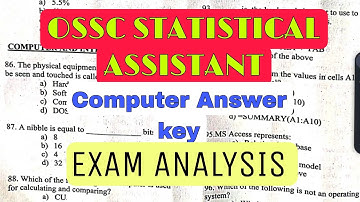 OSSC Statistical Assistant Computer Answer key || OSSC Statistical Assistant 2024 || #ossc