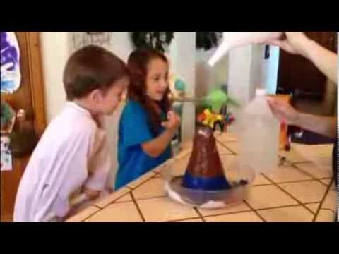 How to make a volcano erupt using baking soda and vinegar