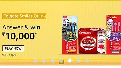 Amazon Colgate Smiles Quiz Answers Today 19 July 2021