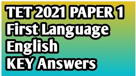 KAR TET 2021 :Paper 1 English Language 1 Key Answers