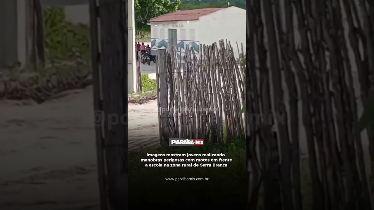 Imagens mostram jovens realizando manobras perigosas com motos em frente a escola na zona rural deSB