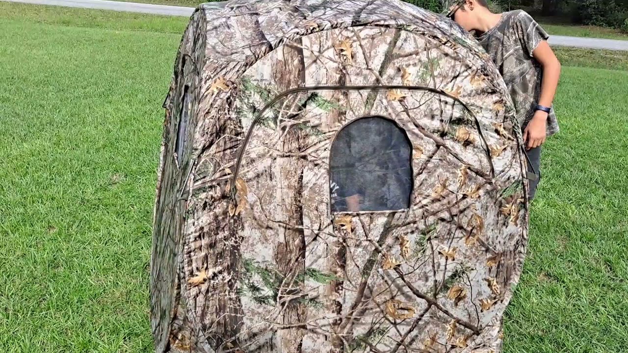 "Pursuit" Terra spring steel hunting blind from Bass Pro Shops assembly