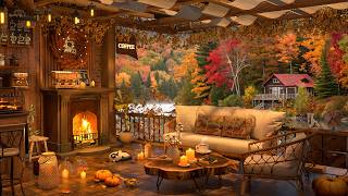 Enchanted Autumn Coffee Shop Ambience 🍂☕ Cozy Fireplace & Soft Jazz Music for Sleep & Stress Relief screenshot 4