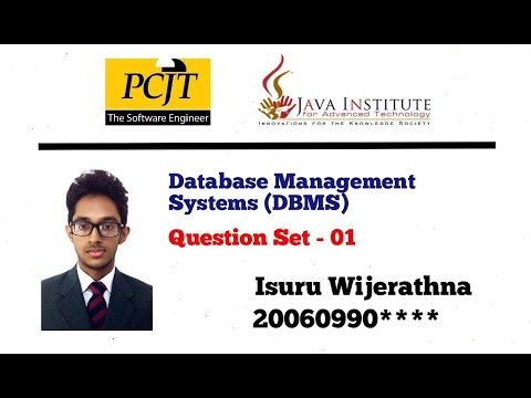 Database Management Systems (DBMS) | Question Set - 01 | Java Institute for Advanced Technology