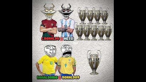 RONALDO X MESSI VS RONALDO9 X RONALDINHO #football #trophy #shorts