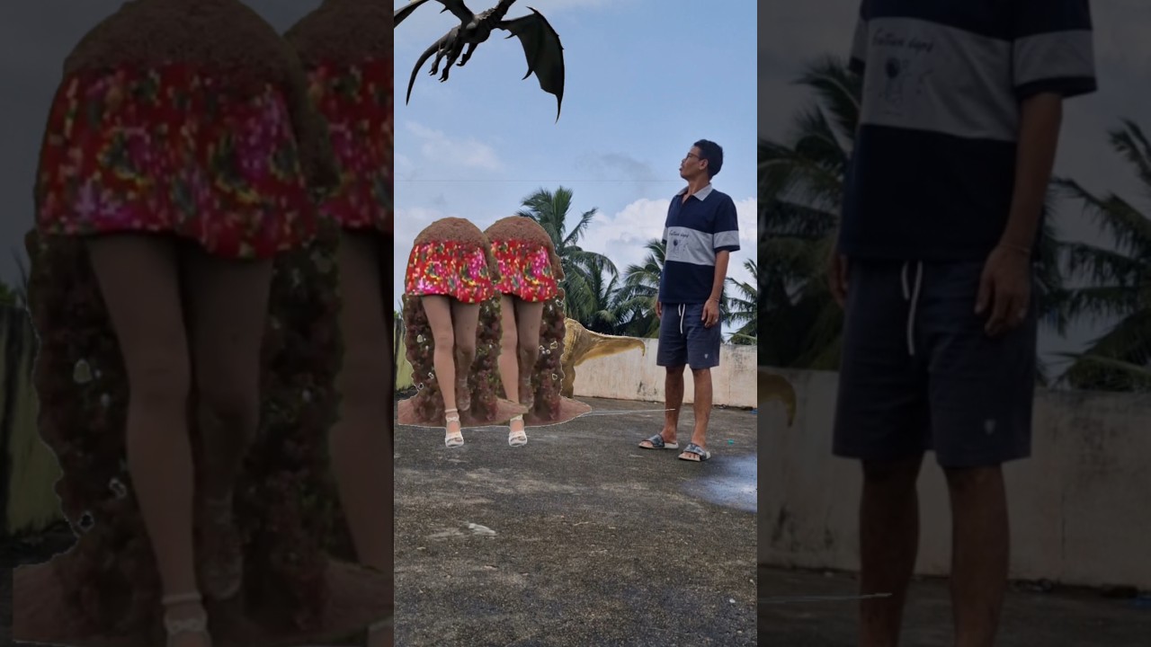 Sculpture of sand walking dragon attack 😱