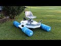 Homemade fishing boat with foldable pontoons