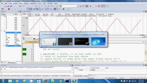 Embedded System Practical - Triangular Wave using Keil uVision