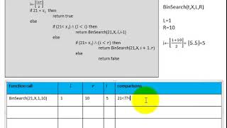 BinSearch recursive example