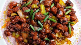 SIMPLE&TASTY|!!|SOYA MANCHURIAN RECIPE||SOYABEAN CHILLI RECIPE