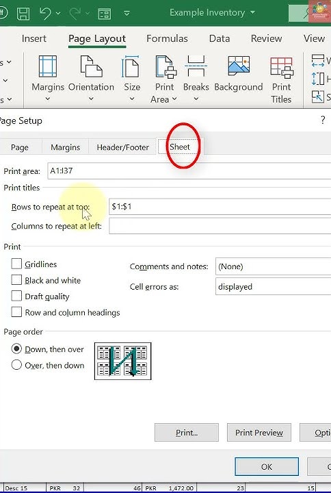 Repeat header rows at Top in Excel  #Shorts |Subscribe|