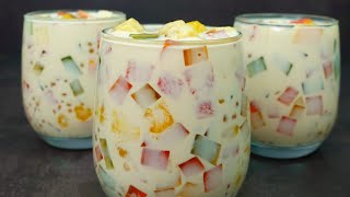 Homemade Dessert for Summer, simple and easy to make | Fruit salad Tapioca Jelly Drink