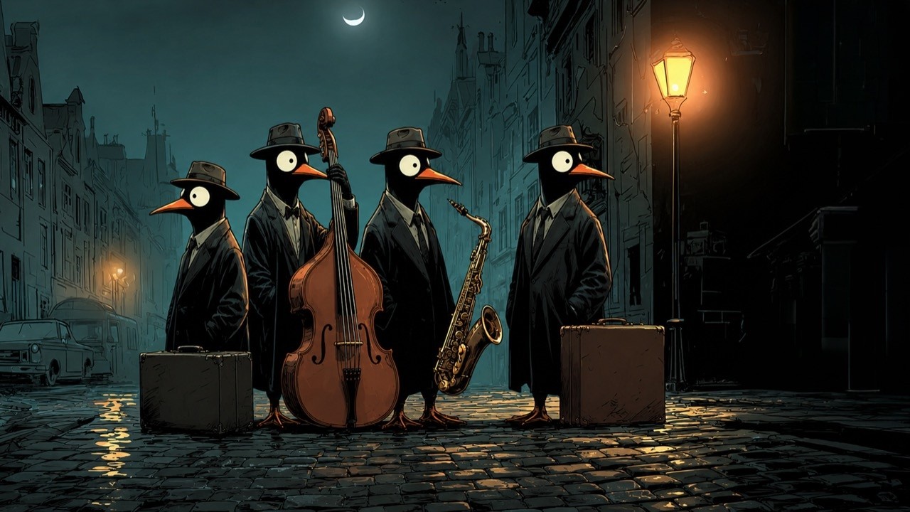 Jazz for Deep Focus & Work – Penguins Arrive on the Moonlit