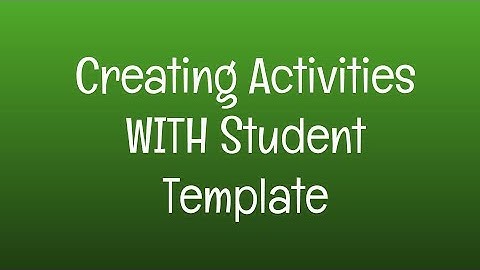 Creating Seesaw Activity WITH Student Template