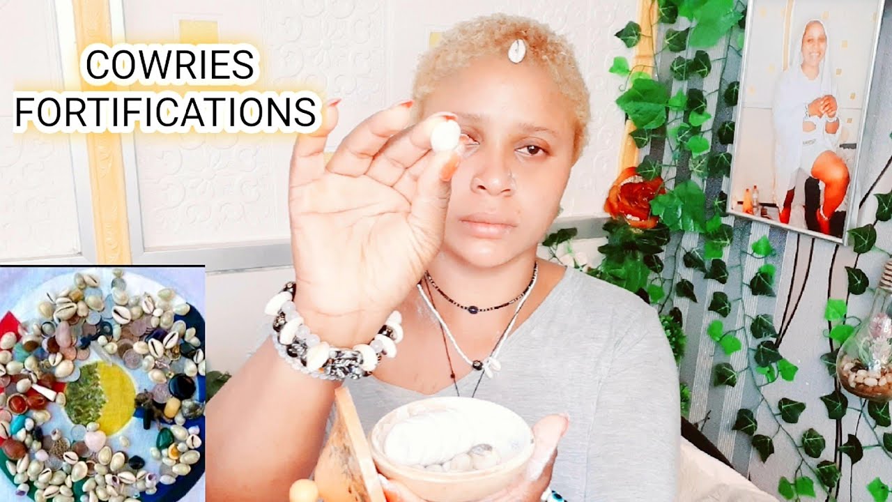COWRIE FORTIFICATIONS FOR GOOD LUCK,FAVOUR AND PROTECTION