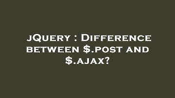 jQuery : Difference between $.post and $.ajax?