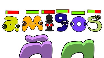 SPANISH ALPHABET LORE WITH HEALTH BARS Part 2 | Reaction | Animation | Alphabet Lore