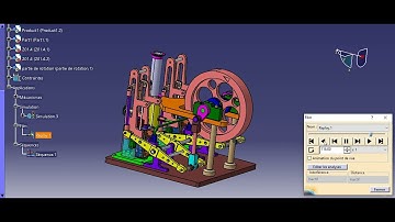 Modeling and kinematic simulation of an steam engine with CATIA V5.