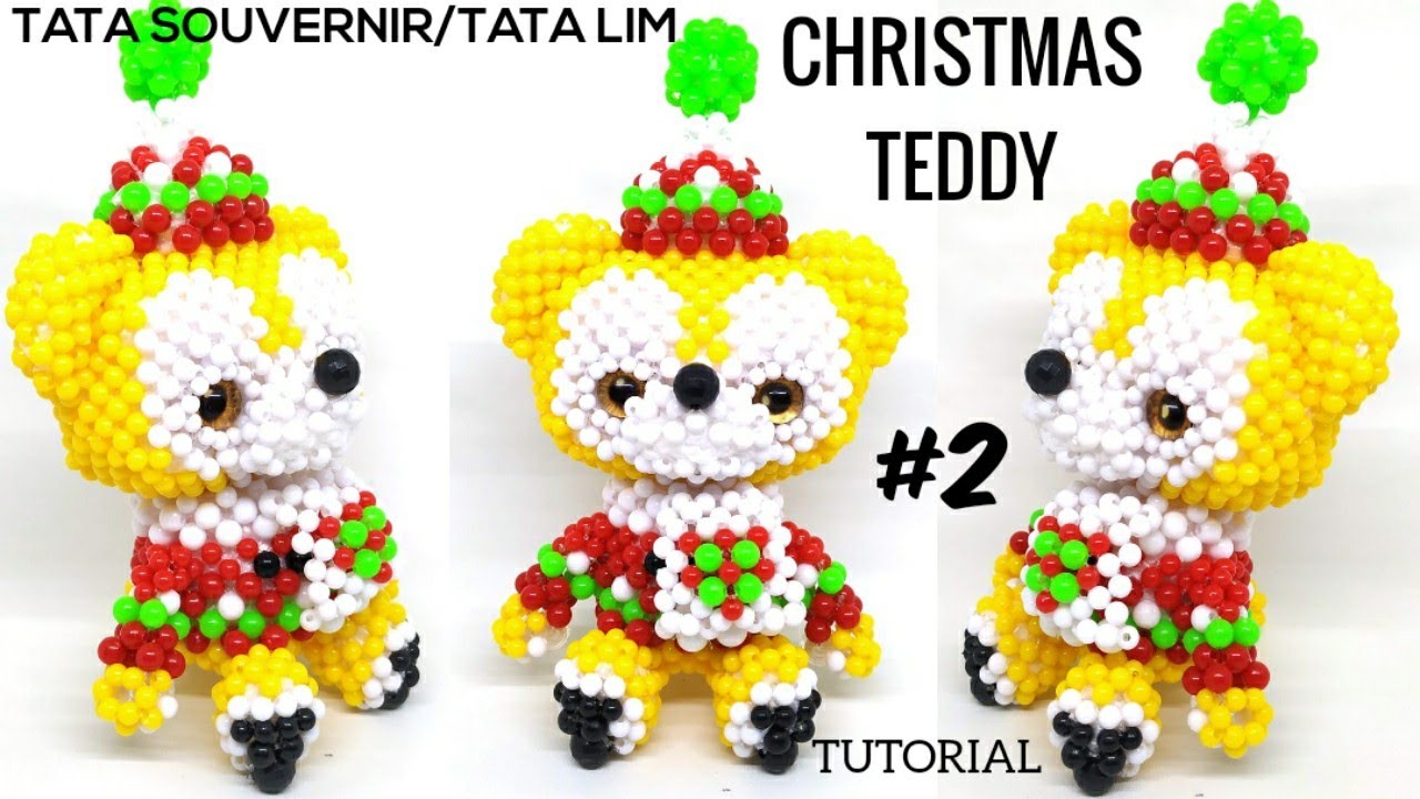 Tutorial Manik How to Bead Christmas Teddy Part 2/Tutorial Manik Manik /Kerajinan ...