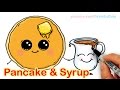 How to Draw Cartoon Pancake and Syrup Breakfast Cute and Easy