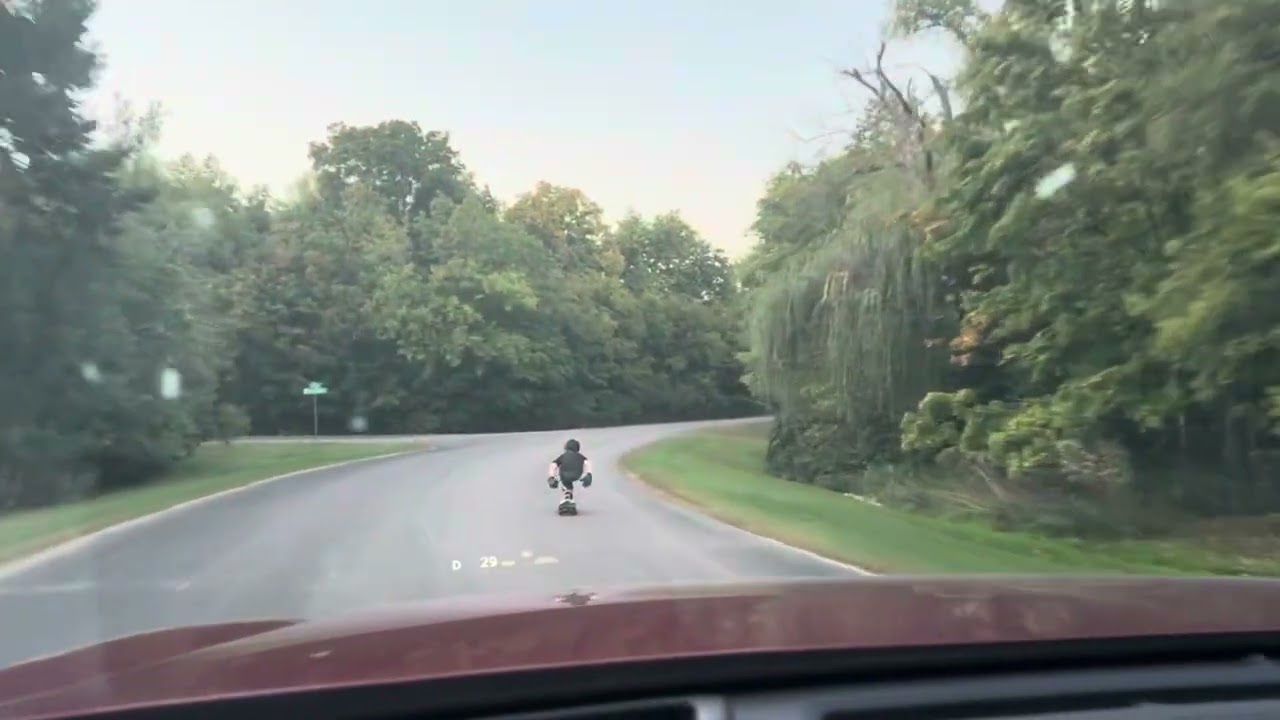 Downhill longboarding raw run