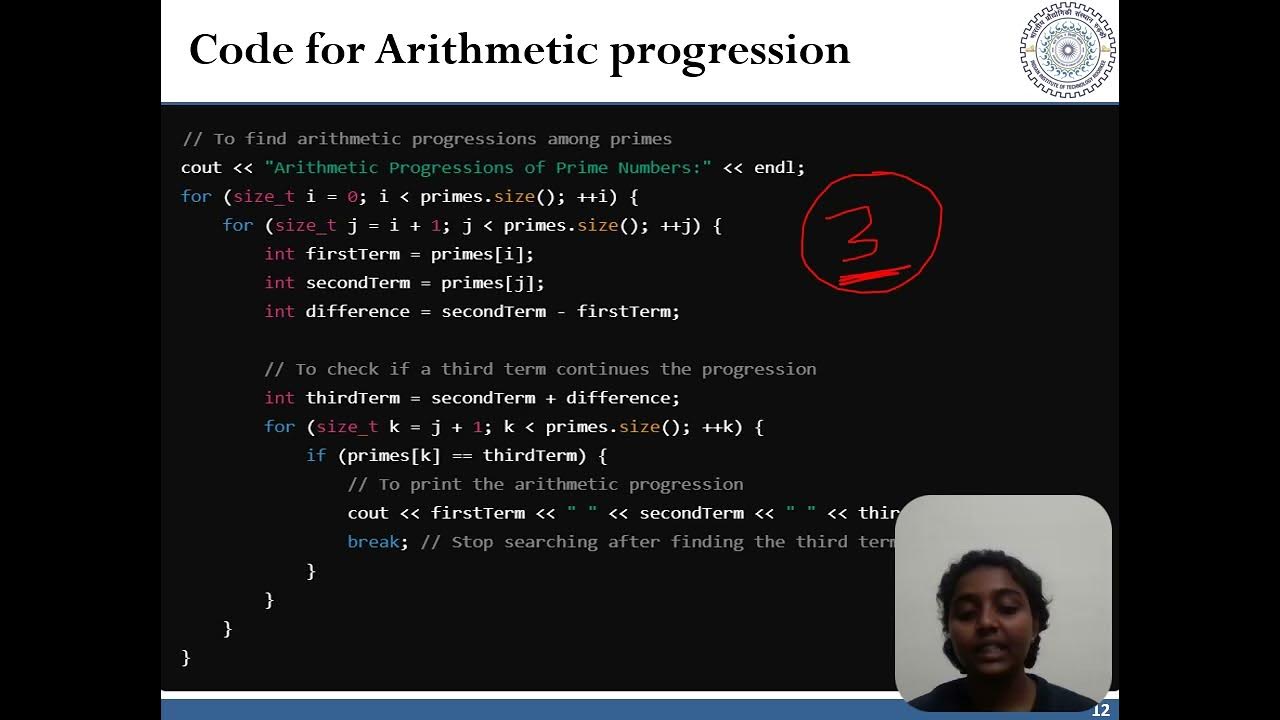 C++ code Identifying Prime numbers and their AP's in a given Range ...