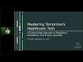 Mastering Tomorrow’s Healthcare Tech: A Cutting Edge Approach to Regulatory, Compliance, and Privacy