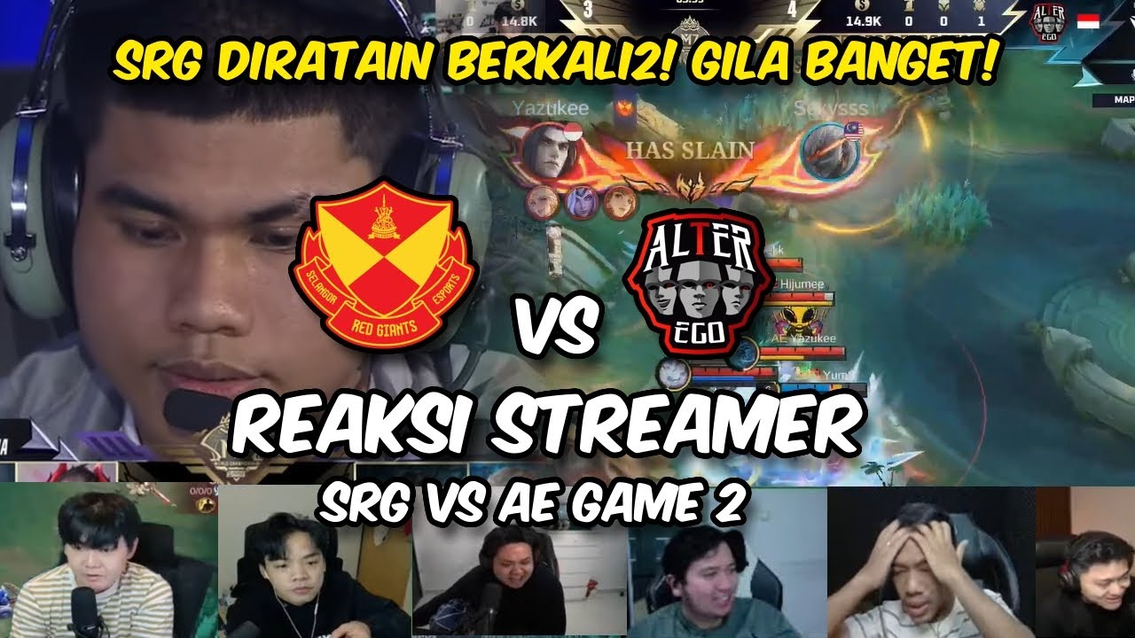 TEAMFIGHT KELAS DUNIA 💀 REAKSI STREAMER AE VS SRG GAME 2 (M7 KNOCKOUT STAGE)