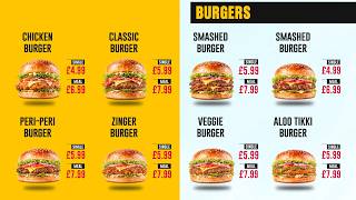 🍔 Ultimate Burger Menu Design 2026 | Chicken, Zinger, Smash & Veggie Burgers | Fast Food Menu Design