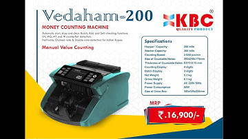 KBC 200 vedaham money counting machine