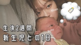 【新生児】生後2週間の赤ちゃんの1日【里帰り/産後/ギャン泣き】