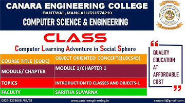 VTU OOC (18CS45) OBJECT ORIENTED CONCEPTS-ClASSESS & OBJECTS[INTRODUCTION TO OOC] (M1 L3)