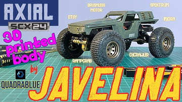 Build: SCX24 QuadraBlue Javeline - futuristic crawler with Injora XHX tires & RCAWD brushless motor