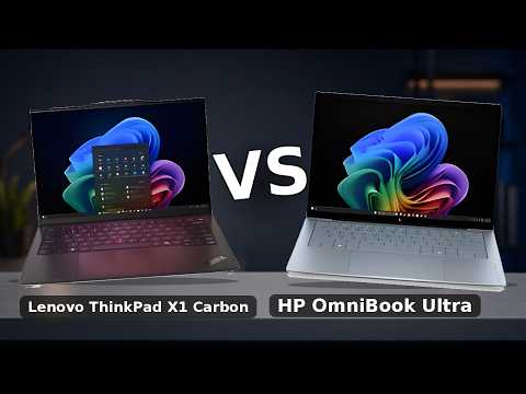 HP OmniBook Ultra 14 vs Lenovo ThinkPad X1 Carbon Gen 14 comparison video thumbnail