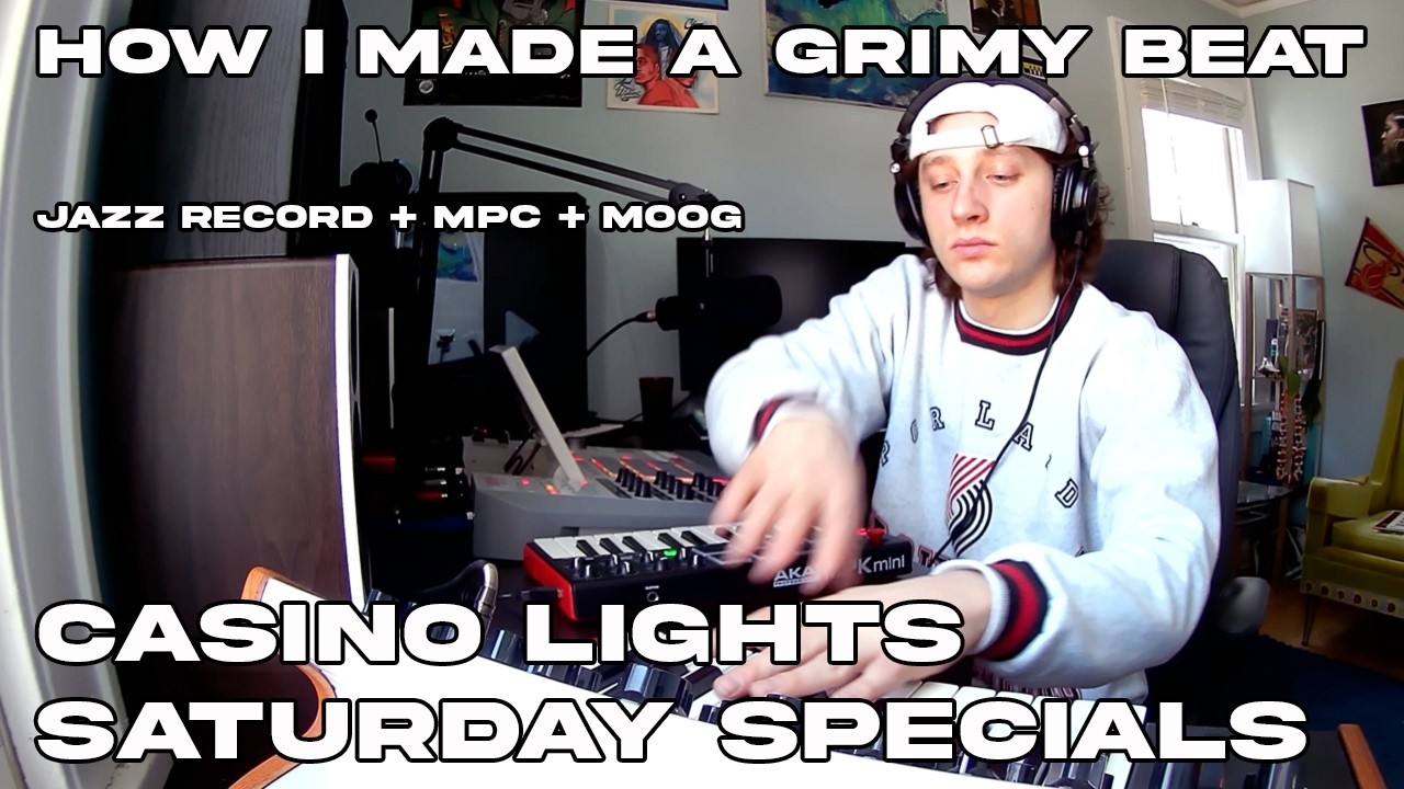 How I Made a Grimy Beat using a Jazz Record, an MPC, and a Moog - Casino Lights - Saturday Specials