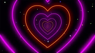 Pink and Orange Heart Background Animation ǁ Particles Animation ǁ Moving Heart Background