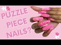 Full Set of Pink Puzzle Nails using Glitterbels Acrylic Powder