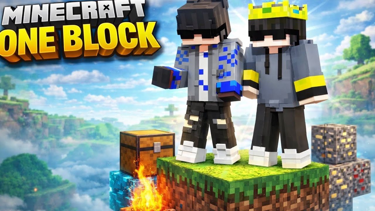 Minecraft one block series part 1 with (@elitegamingmc-e6y) - YouTube