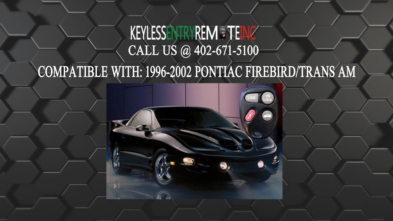 How To Replace Pontiac Firebird Trans Am Key Fob Battery 1996 2002 ...