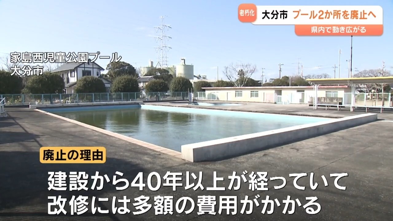 大分市が市営プール2か所の廃止方針を決定　老朽化、多額の改修費も