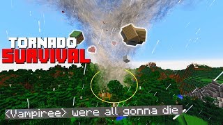 Minecraft.. but we have to SURVIVE A TORNADO! | Minecraft Tornado Survival #1