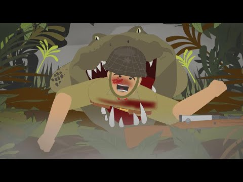 El ejército japonés contra cocodrilos letales en la masacre de la isla Ramree