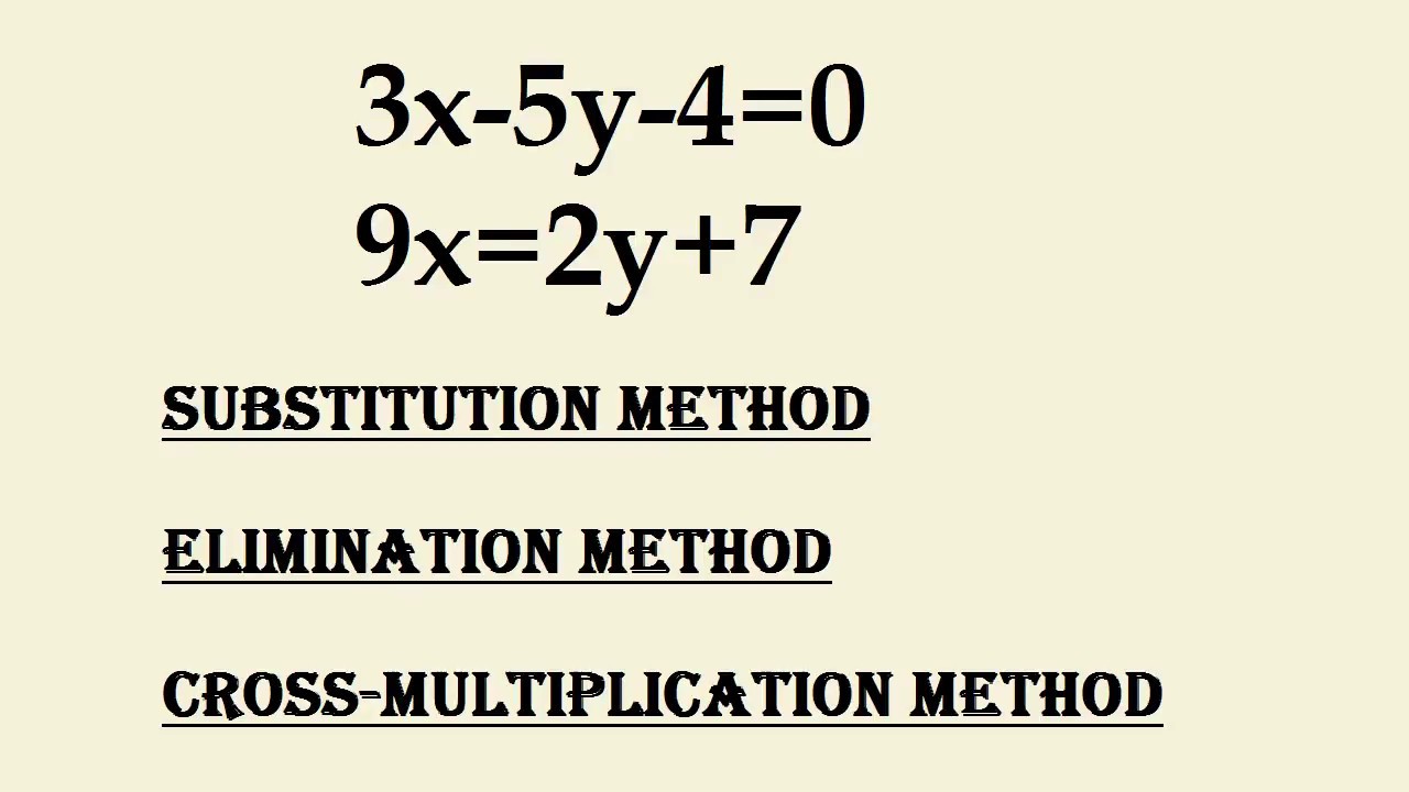 substitution-elimination-and-cross-multiplication-method-youtube