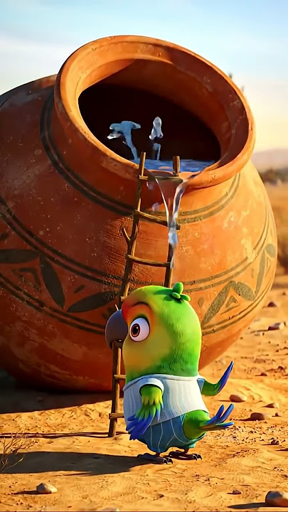 The parrot saves the lives of all the animals by giving them water 😱 #ai​ #farmer​ #parrot
