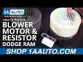 How to Replace Blower Motor and Resistor 2002-08 Dodge Ram 1500